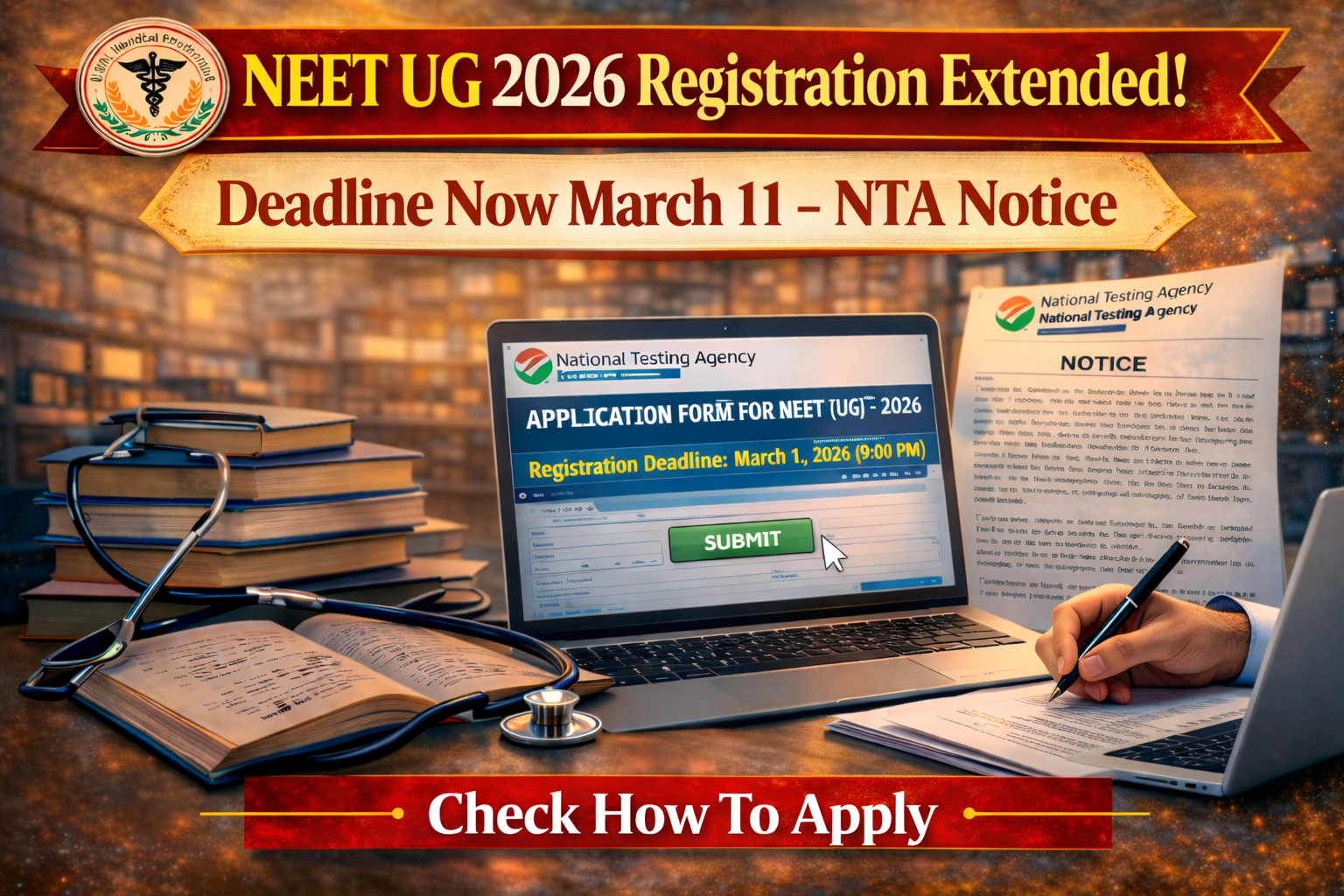 NEET UG 2026 Registration Deadline Extended To March 11: Check How To Apply, Documents & Latest Updates